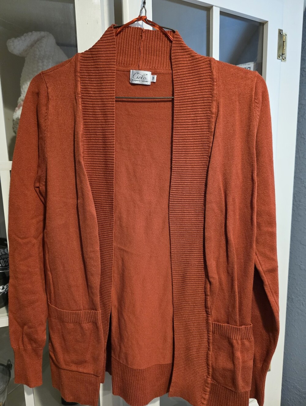 Cielo Open-Front Cardigan in Burnt Orange